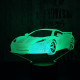 Sport autó  7 színű 3D led lámpa
