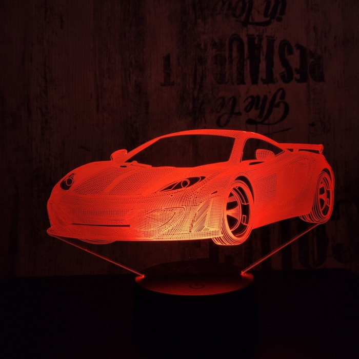 Sport autó  7 színű 3D led lámpa