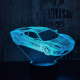 Sport Autó 3  7 színű 3D led lámpa