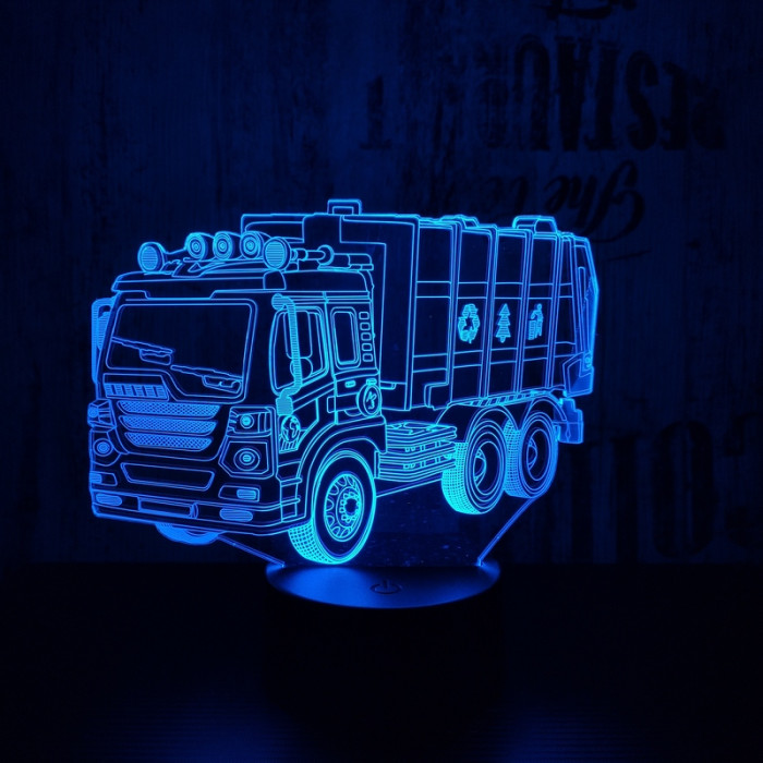 Kukásautó 7 színű 3D led lámpa