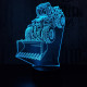 Buldózer 7 színű 3D led lámpa