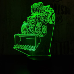 Buldózer 7 színű 3D led lámpa