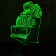 Buldózer 7 színű 3D led lámpa