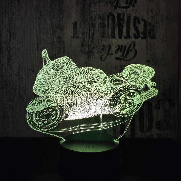Motorkerékpár  7 színű  3D led lámpa