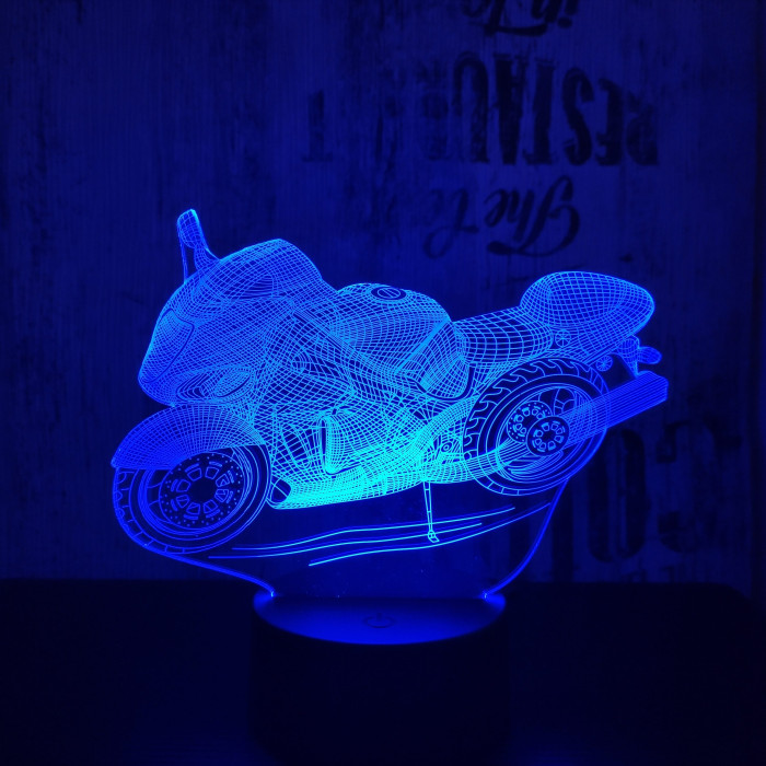 Motorkerékpár  7 színű  3D led lámpa