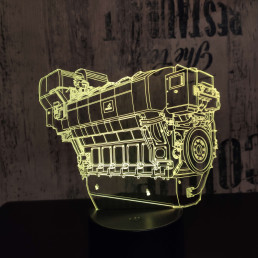 Autó motorblokk  7 színű 3D led lámpa