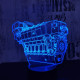 Autó motorblokk  7 színű 3D led lámpa