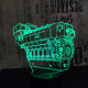 Autó motorblokk  7 színű 3D led lámpa