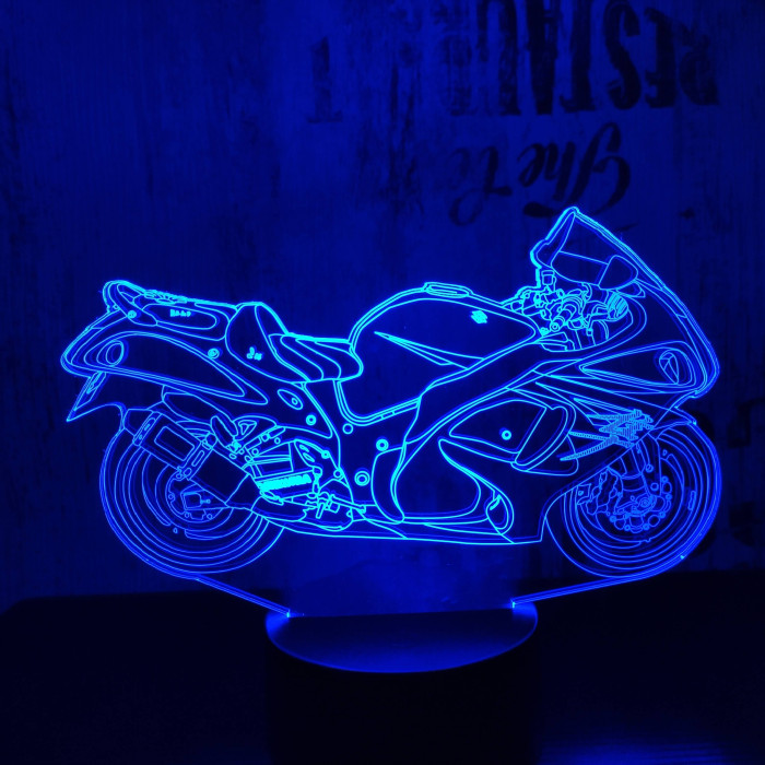 Motor 4  7 színű 3D led lámpa