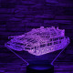 Lánctalpas tank 7 színű 3D led lámpa