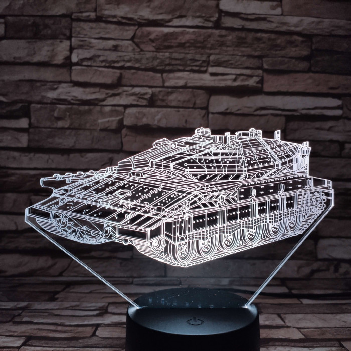 Lánctalpas tank 7 színű 3D led lámpa