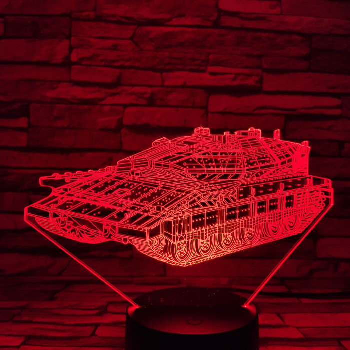 Lánctalpas tank 7 színű 3D led lámpa