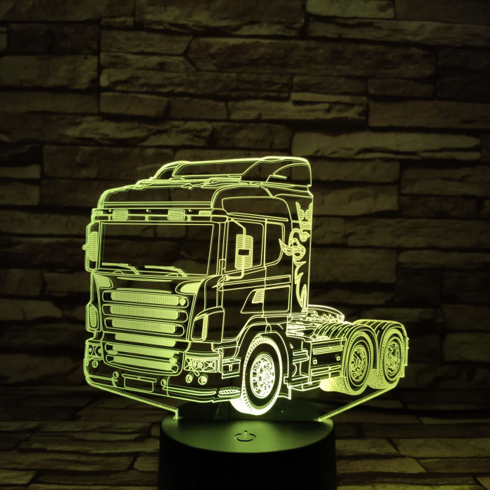 Kamion 7 színű 3D led lámpa