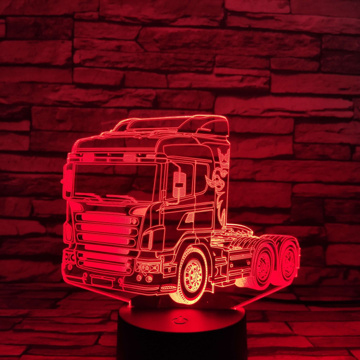 Kamion 7 színű 3D led lámpa
