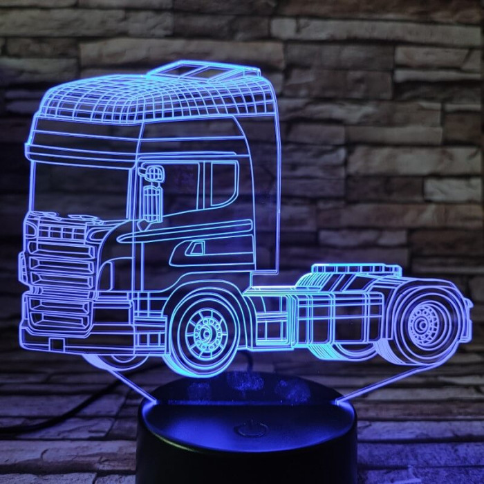 Kamion pótkocsi nélkül 7 színű 3D led lámpa