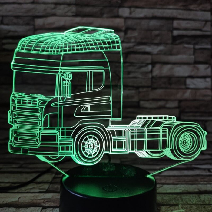 Kamion pótkocsi nélkül 7 színű 3D led lámpa