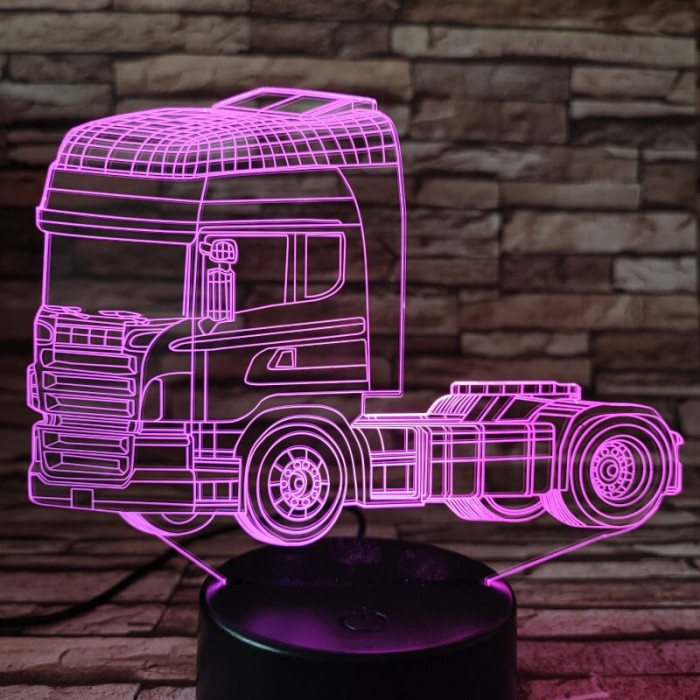Kamion pótkocsi nélkül 7 színű 3D led lámpa