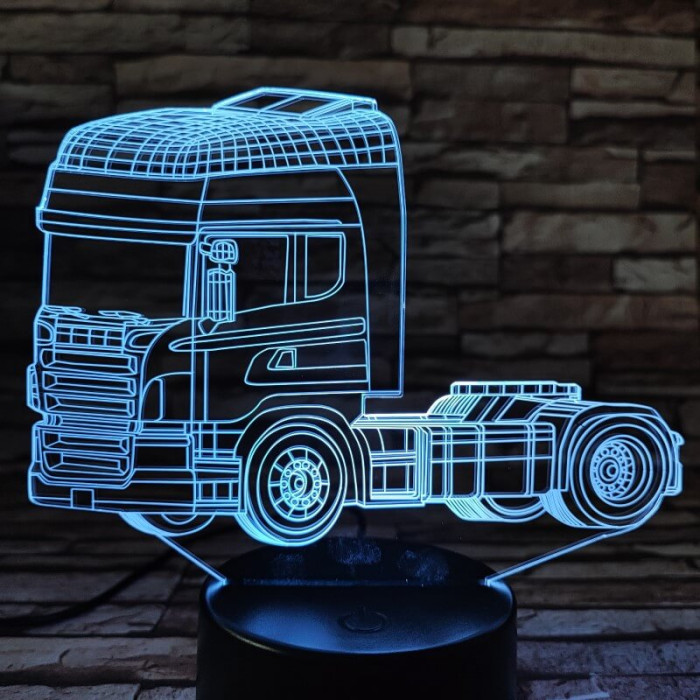 Kamion pótkocsi nélkül 7 színű 3D led lámpa