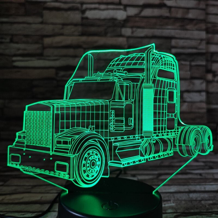 Kamion csőrös 7 színű 3D led lámpa