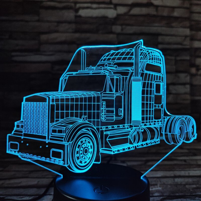 Kamion csőrös 7 színű 3D led lámpa