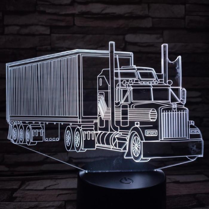 Kamion 7 színű 3D led lámpa