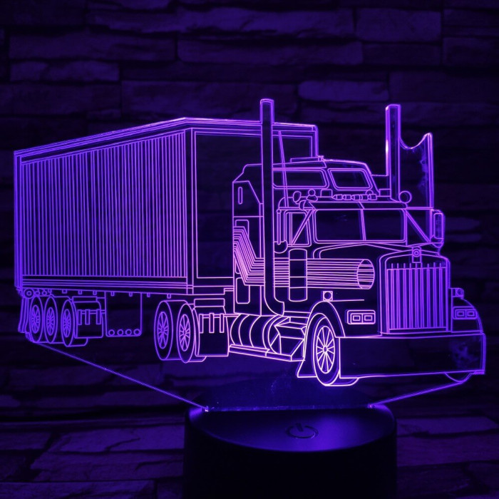 Kamion 7 színű 3D led lámpa