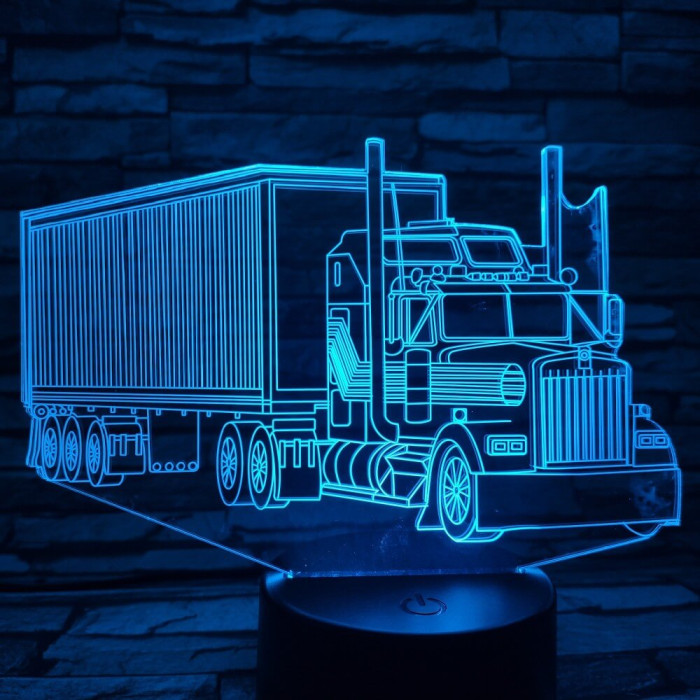 Kamion 7 színű 3D led lámpa