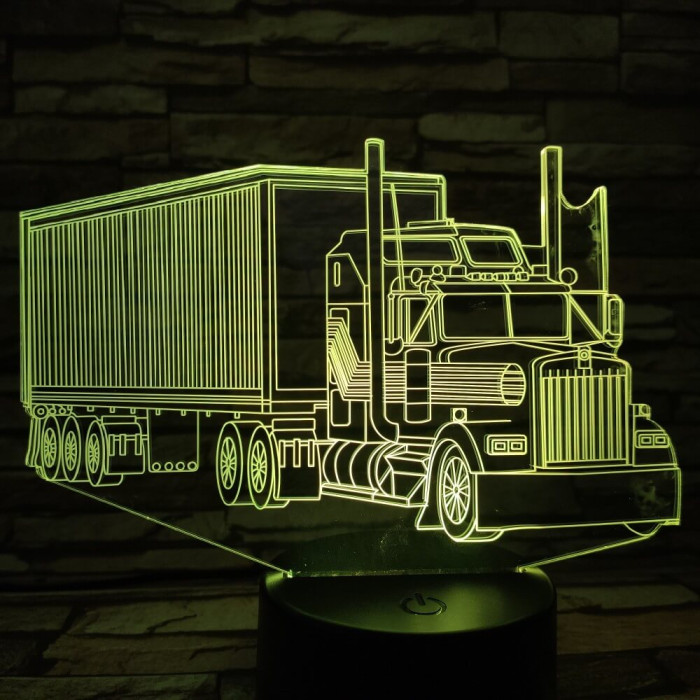 Kamion 7 színű 3D led lámpa