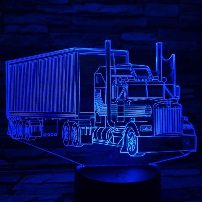 Kamion 7 színű 3D led lámpa