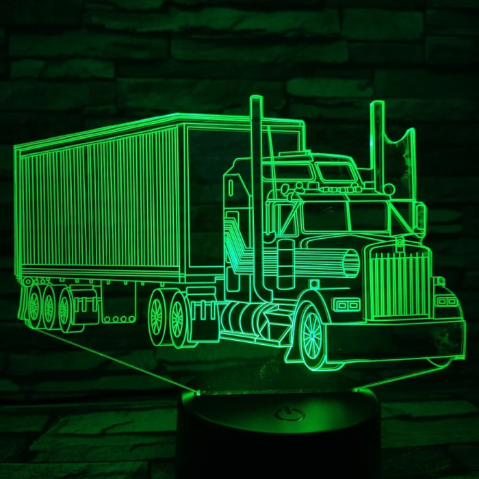 Kamion 7 színű 3D led lámpa