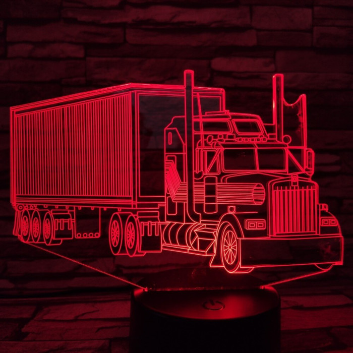 Kamion 7 színű 3D led lámpa