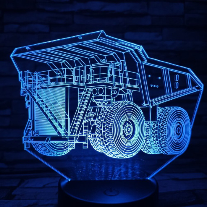 Dömper 7 színű 3D led lámpa