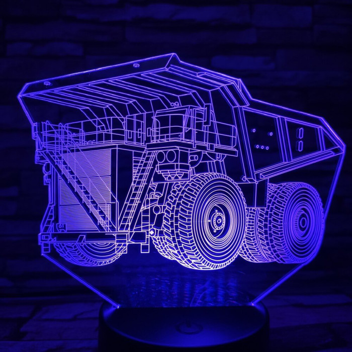 Dömper 7 színű 3D led lámpa