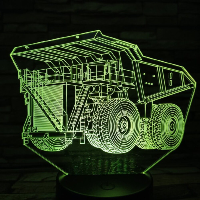 Dömper 7 színű 3D led lámpa