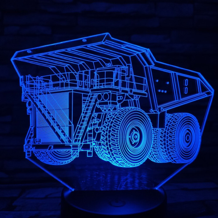 Dömper 7 színű 3D led lámpa