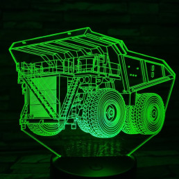 Dömper 7 színű 3D led lámpa