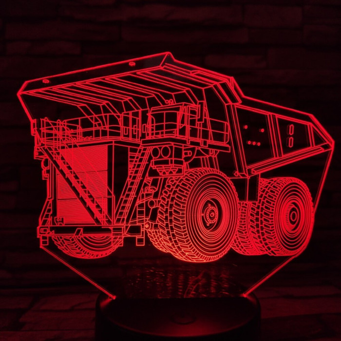 Dömper 7 színű 3D led lámpa