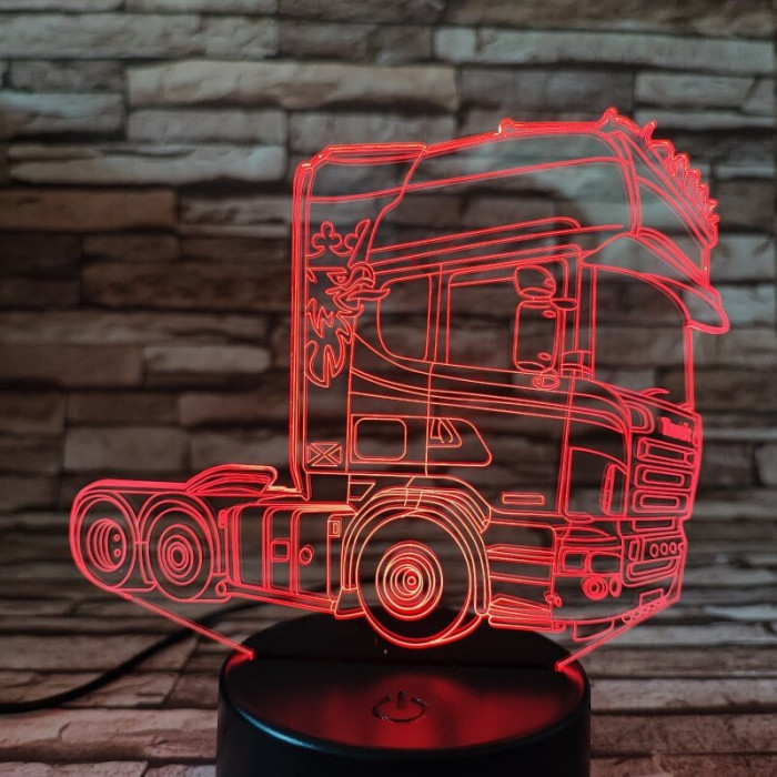 Kamion pótkocsi nélkül 7 színű 3D led lámpa