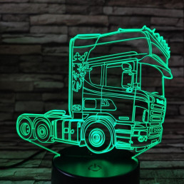 Kamion pótkocsi nélkül 7 színű 3D led lámpa