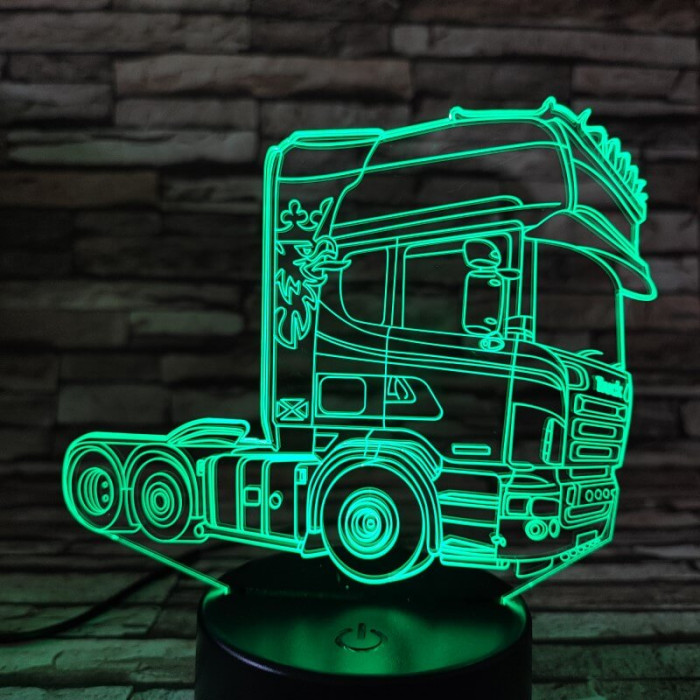 Kamion pótkocsi nélkül 7 színű 3D led lámpa