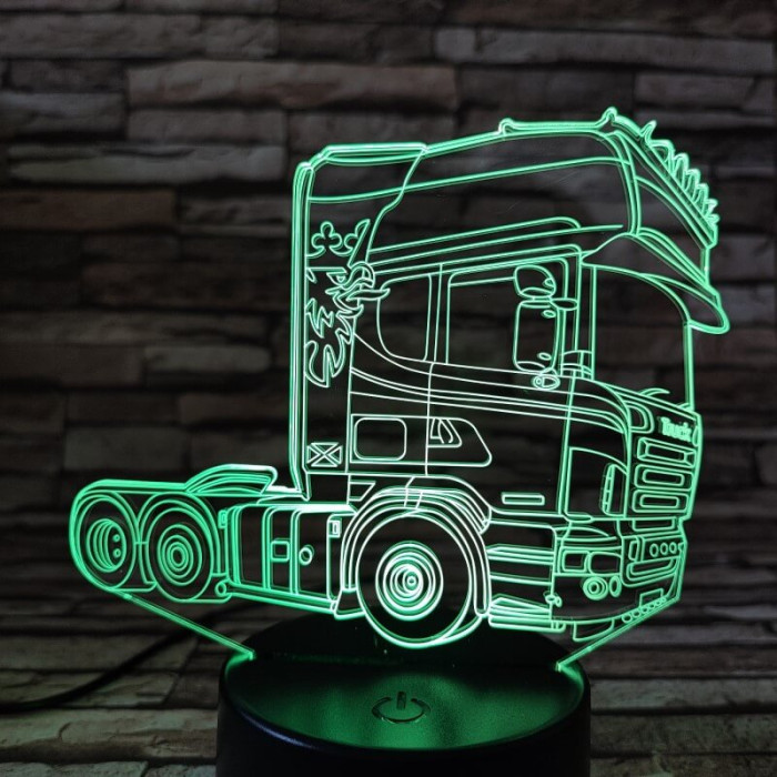 Kamion pótkocsi nélkül 7 színű 3D led lámpa