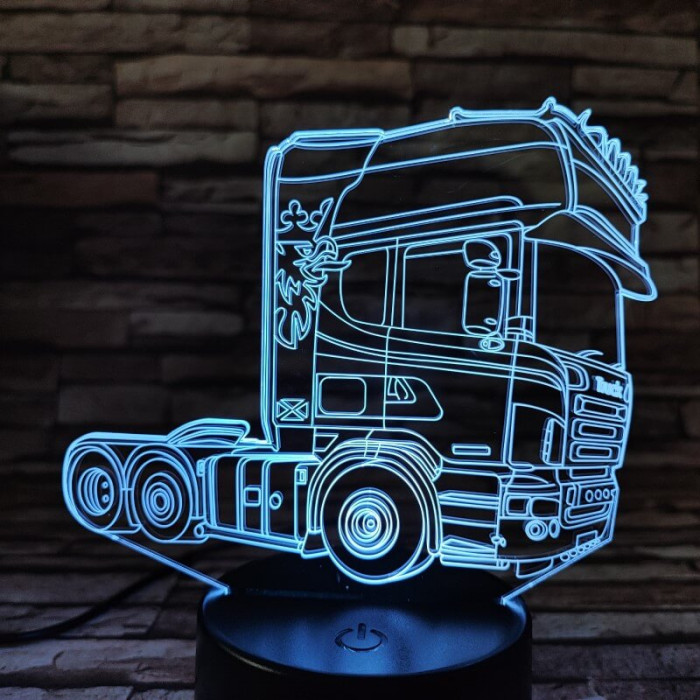Kamion pótkocsi nélkül 7 színű 3D led lámpa