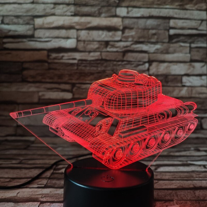 Tank a harcjármű 7 színű 3D led lámpa