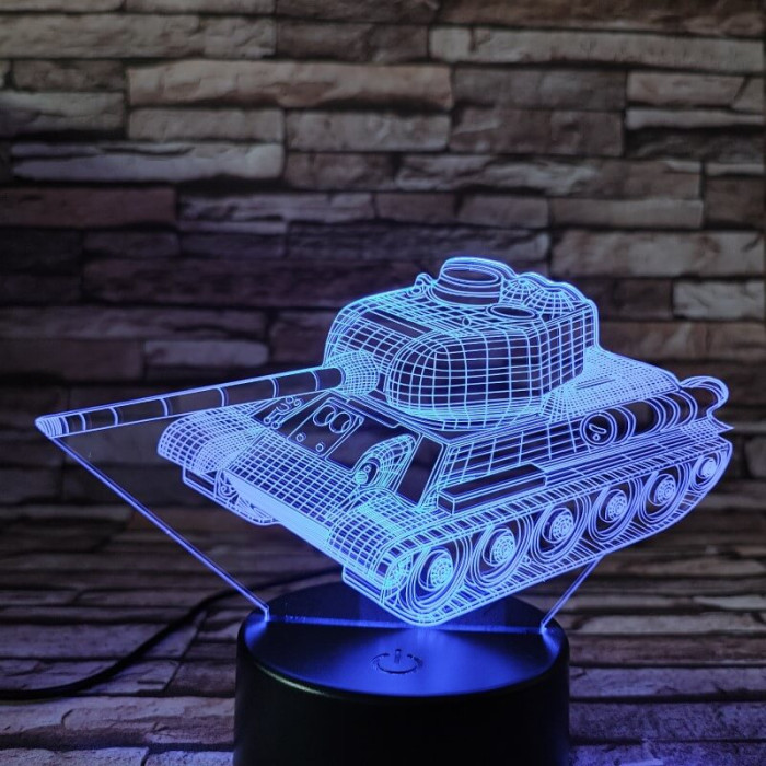 Tank a harcjármű 7 színű 3D led lámpa