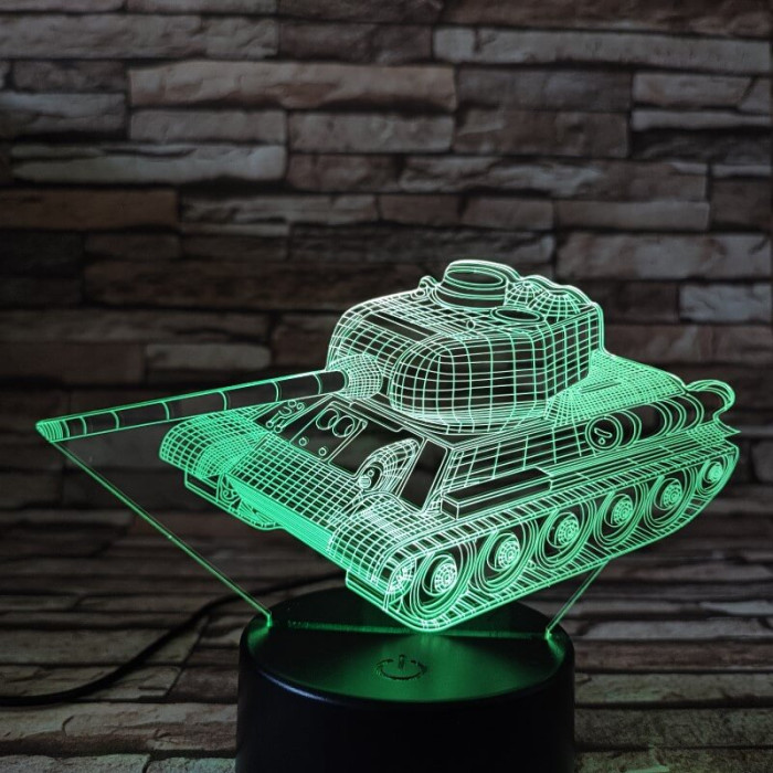 Tank a harcjármű 7 színű 3D led lámpa
