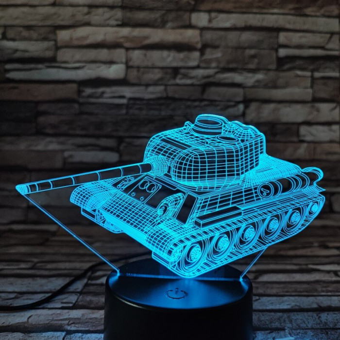Tank a harcjármű 7 színű 3D led lámpa