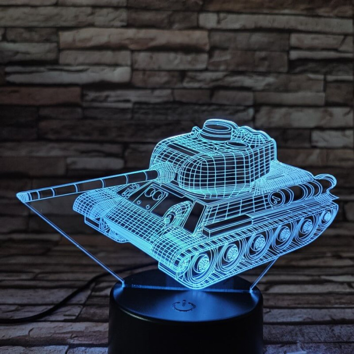 Tank a harcjármű 7 színű 3D led lámpa