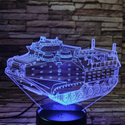 Tank páncélos 7 színű 3D led lámpa