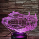 Tank páncélos 7 színű 3D led lámpa