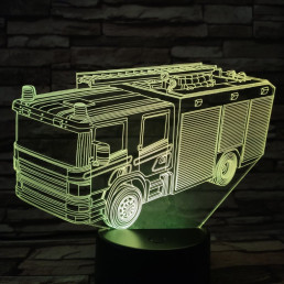 Tűzoltó autó 7 színű 3D led lámpa